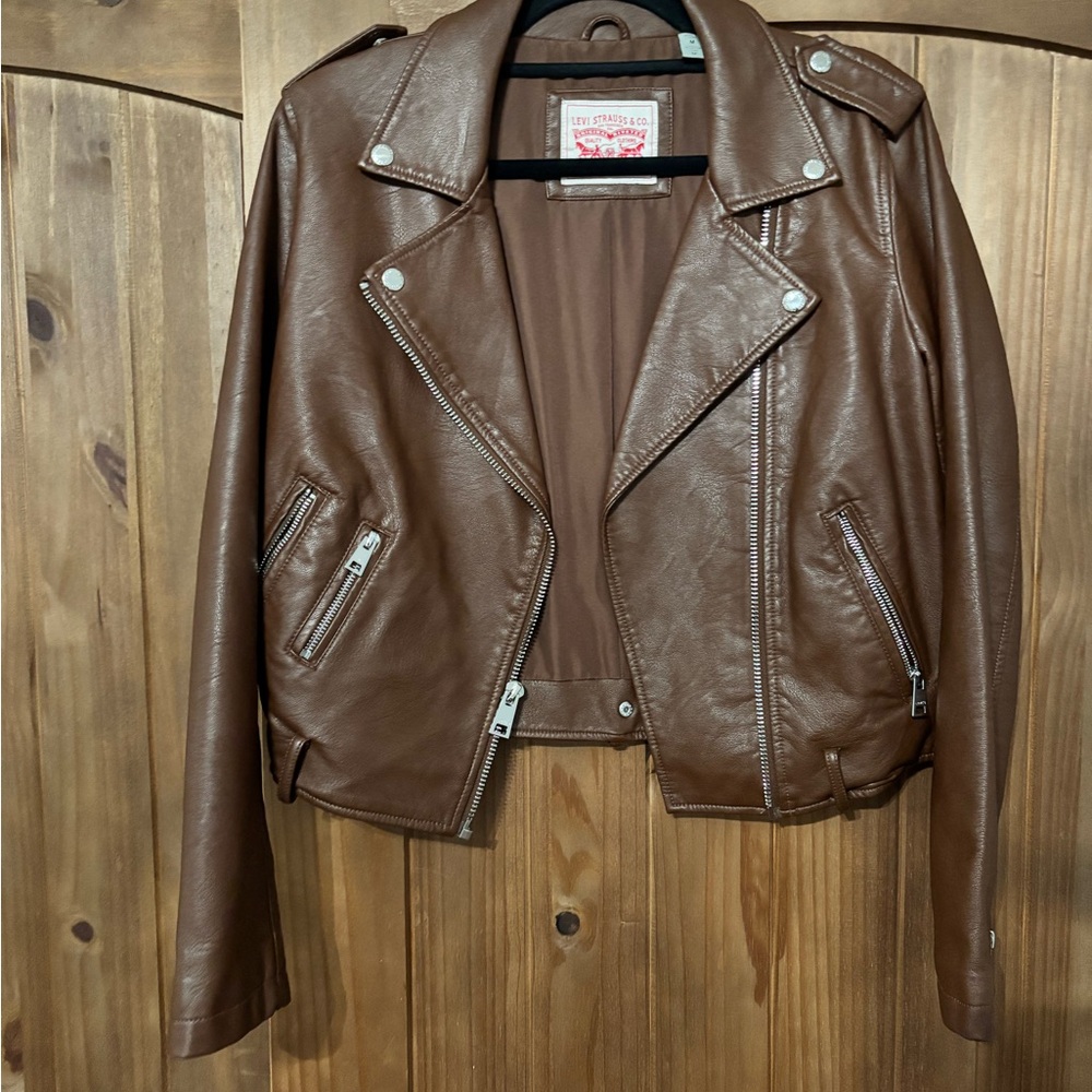 Levi Brown Pleather Jacket